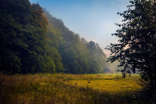 Klein Landelijk Huis Uit Een Dorp Gevonden Buurt Van Een — Stockfoto