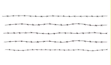Barbed wire vector collection ideal for decorate illustration or background. clipart