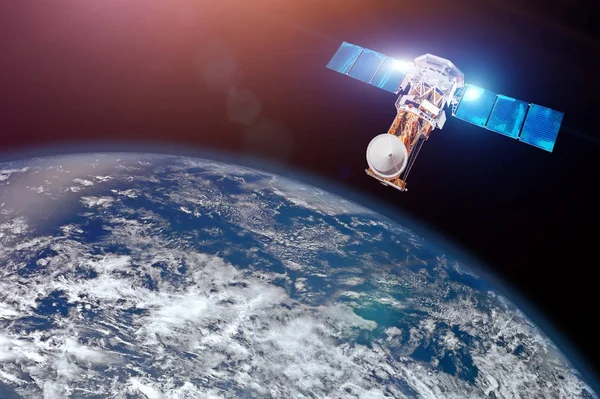 Research Probing Monitoring Atmosphere Satellite Earth Makes Measurements Weather Parameters — Stock Photo, Image