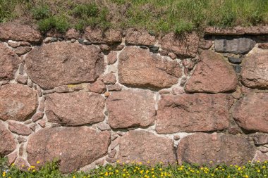 Granit kayalar bitkiler yamaç ile taş dokusu