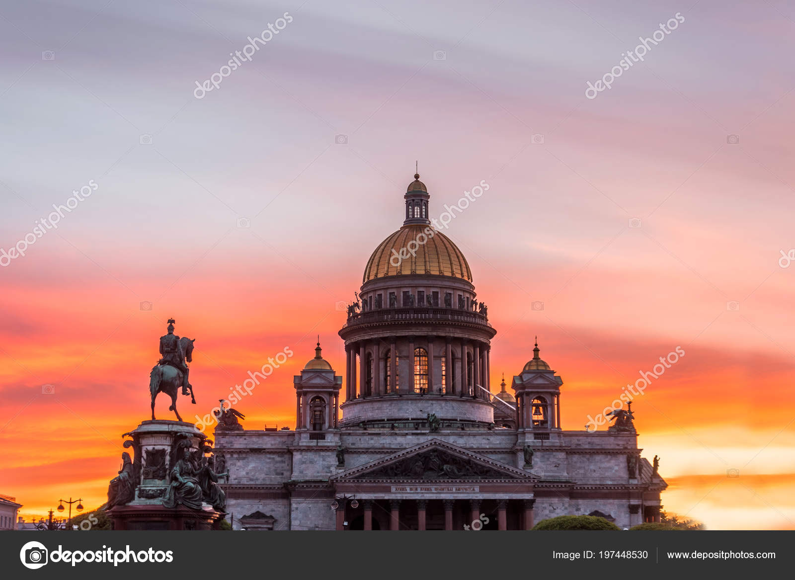 Cathédrale Saint Isaac Dans Carré Saint Pétersbourg Dans