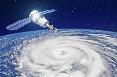 Araştırma, sondalama, izleme bir kasırga bir tropik fırtına bölgedeki izlenmesi. Uydu yukarıda hava parametrelerinin ölçümleri yapar. Nasa tarafından döşenmiş bu görüntü unsurları