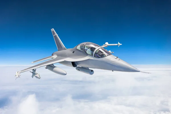 Zwalczania Jet Fighter Samolot Misją Wojskową Broni Rakiety Bomby Broń — Zdjęcie stockowe