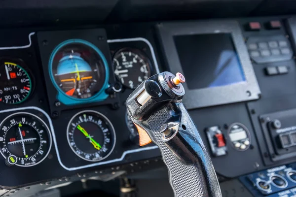 Avião Cockpit Vista Volante Aeronave Cabine Controle Piloto Painéis — Fotografia de Stock