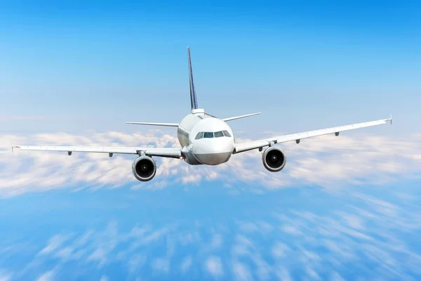 Airplane Sky Clouds Flight Journey Sun Height Speed Motion Blur Royalty Free Stock Photos