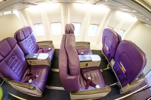Lege Stoelen Business Seats Van Klasse Van Een Passagiersvliegtuig — Stockfoto