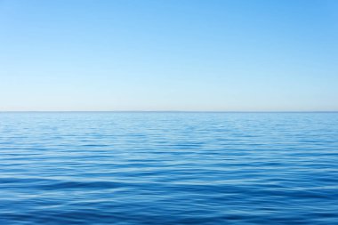 Quiet calm surface of water, sea and horizon and clear sky clipart