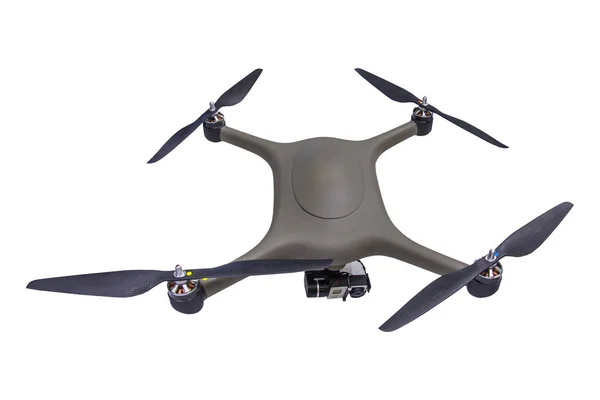 Drone Com Câmera Isolada Fundo Branco — Fotografia de Stock