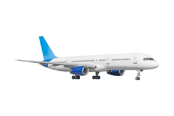 白い背景に分離された商業旅客機 — ストック写真