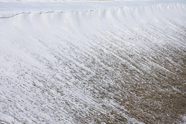 Χιόνι Στην Πλαγιά Του Λόφου Σχηματισμό Της Χιονοστιβάδας Που Δεν — Φωτογραφία Αρχείου