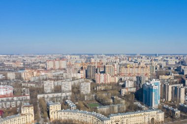 Tipik konut binaları ile yukarıda, bir yükseklikten görüntülemek.