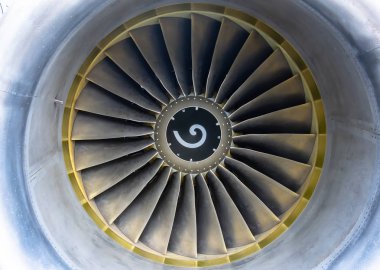 Uçak jet havacılık motor bıçakları görüş merkezi.