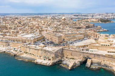 Gündüz Valletta Malta üzerinde havadan görünüm.