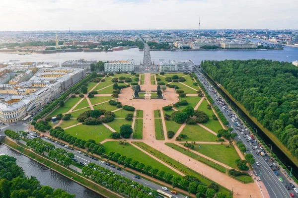 Mars havadan görüş alanı, Trinity köprüsü, Peter ve Paul kale, yaz günü.
