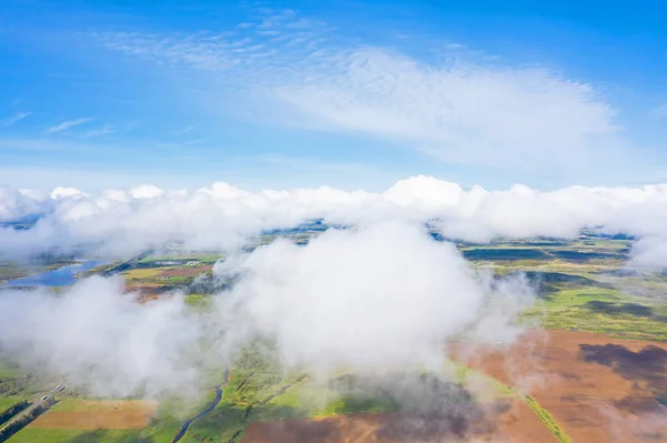 Flying Fluffy Clouds Layers Camera Ground Amazing Soft White Clouds — Stock Photo, Image