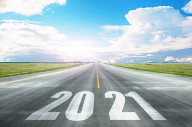 2021 'e giden yol, ufuk açma ihtimalleri, yeni bir potansiyel. Parlak gelecek ve gelişim kavramı