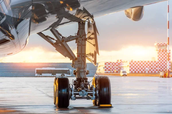 Dos Principais Trem Pouso Sob Asa Fuselagem Aeronave — Fotografia de Stock