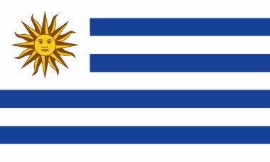 Detaylı çizim ulusal bayrak Uruguay