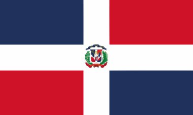 Detaylı çizim ulusal bayrak Dominik Cumhuriyeti