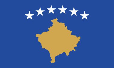 Detaylı çizim ulusal bayrak Kosova