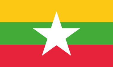 Detaylı çizim ulusal bayrak Myanmar