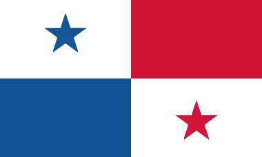 Detaylı çizim ulusal bayrak Panama