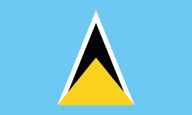Detaylı çizim ulusal bayrak St. Lucia