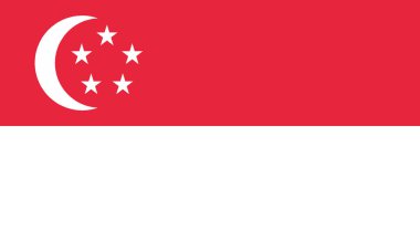 Detaylı çizim Ulusal bayrağı Singapur
