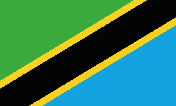 Detaylı Çizim Ulusal Bayrak Tanzanya — Stok Vektör