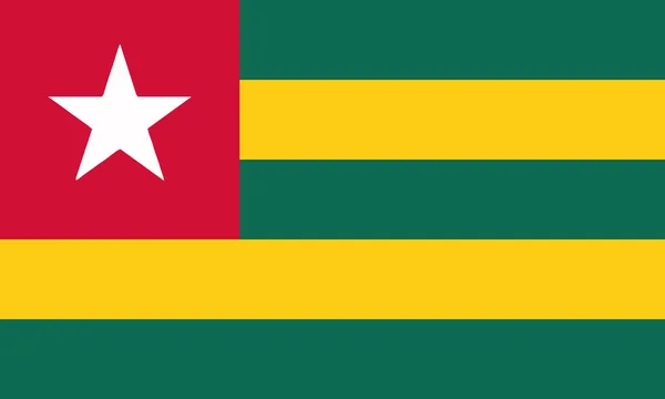 Ilustração Detalhada Bandeira Nacional Togo —  Vetores de Stock