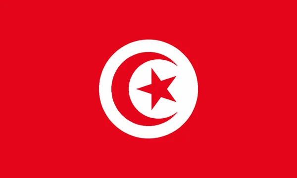 Illustration Détaillée Drapeau National Tunisie — Image vectorielle