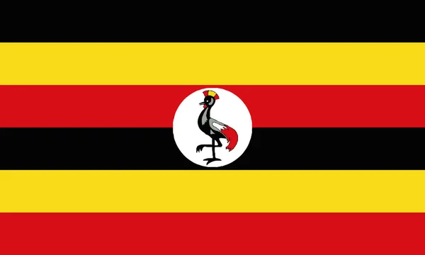 Ilustração Detalhada Bandeira Nacional Uganda — Vetor de Stock