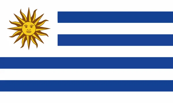 詳細なイラスト国旗ウルグアイ — ストックベクタ