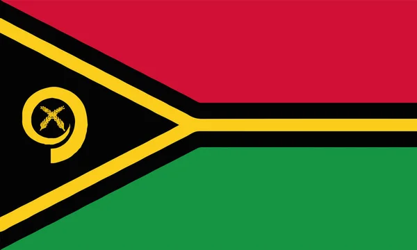 Ilustração Detalhada Bandeira Nacional Vanuatu — Vetor de Stock