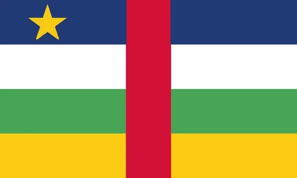 Detaillierte Abbildung Nationalflagge Zentralafrikanische Republik — Stockvektor