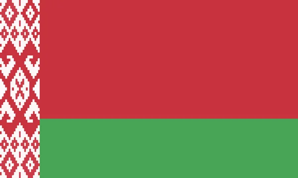 Szczegółowa Ilustracja Flagi Narodowej Białorusi — Wektor stockowy