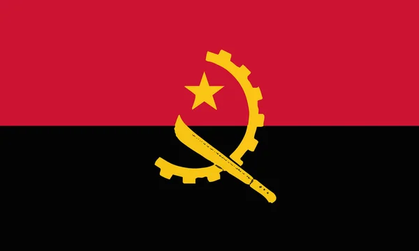 Gedetailleerde Illustratie Nationale Vlag Angola — Stockvector