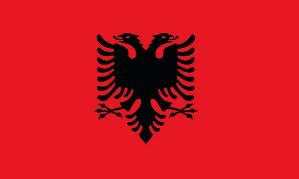 Gedetailleerde Illustratie Nationale Vlag Albanië — Stockvector