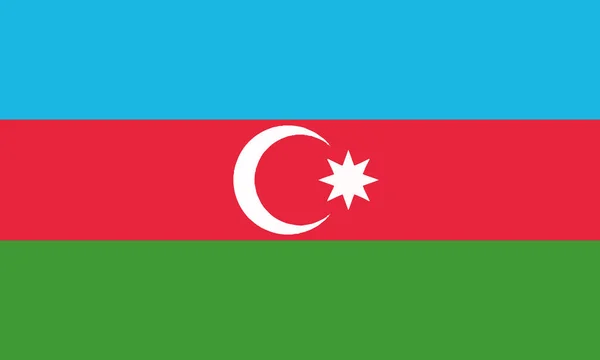 Detaljerad Illustration Flagga Azerbajdzjan — Stock vektor