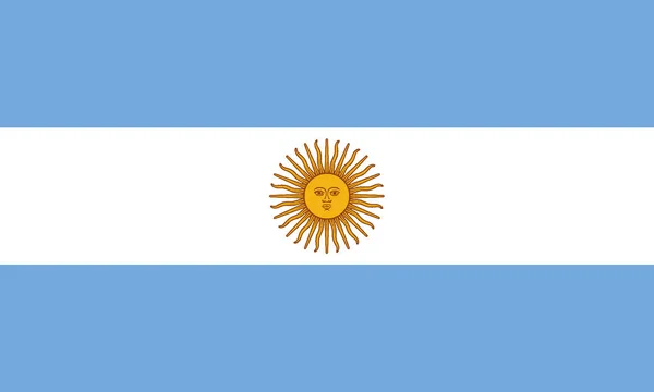 Illustrazione Dettagliata Bandiera Nazionale Argentinia — Vettoriale Stock