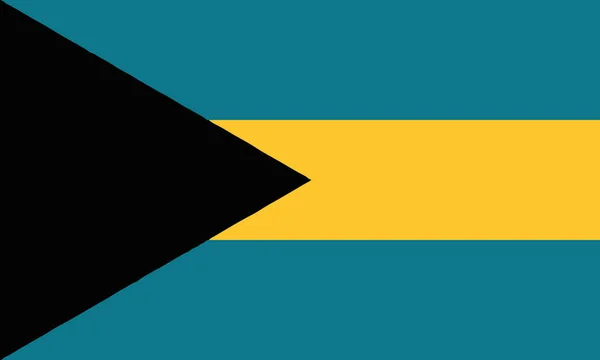 Ilustración Detallada Bandera Nacional Bahamas — Archivo Imágenes Vectoriales