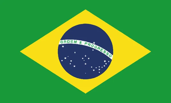 Ilustração Detalhada Bandeira Nacional Brasil — Vetor de Stock