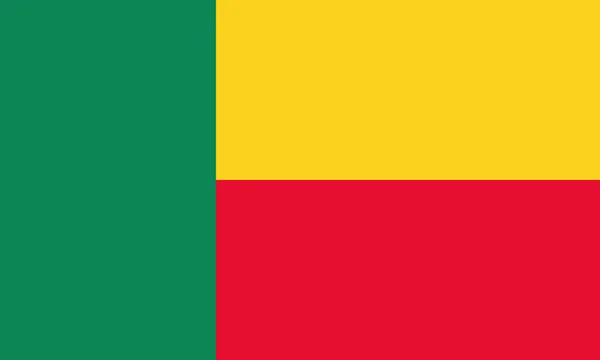 Detaljerad Illustration Flagga Benin — Stock vektor