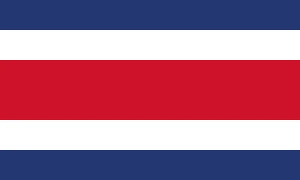 Gedetailleerde Illustratie Nationale Vlag Costa Rica — Stockvector