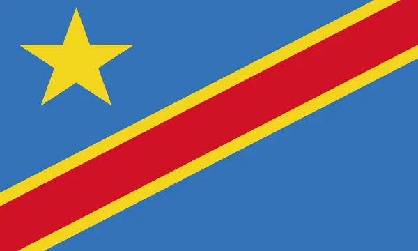 Illustration Détaillée Drapeau National République Démocratique Congo — Image vectorielle