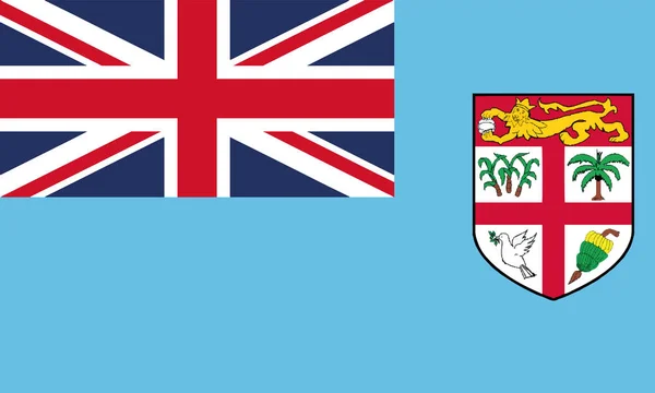 Ilustração Detalhada Bandeira Nacional Fiji — Vetor de Stock