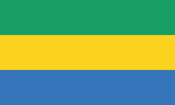 Illustration Détaillée Drapeau National Gabon — Image vectorielle