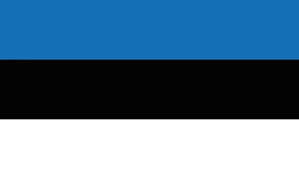 Gedetailleerde Illustratie Nationale Vlag Estland — Stockvector