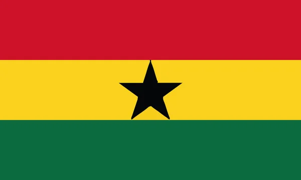 Детальною Ілюстрацією Національний Прапор Гани — стоковий вектор