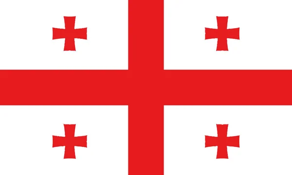 Detaljerad Illustration Flagga Georgien — Stock vektor
